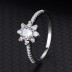 Silver Cubic Zirconia Flower Band Ring 70100049