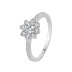 Silver Cubic Zirconia Flower Band Ring 70100049