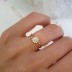 Silver Cubic Zirconia Flower Band Ring 70100056