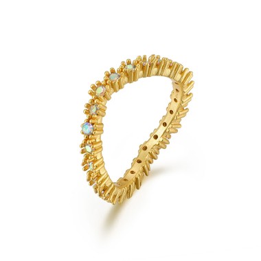 Silver AB Colorful Crystal Diamond Band Ring 70100063