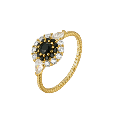 Silver Cubic Zirconia Plait Band Ring 70100068