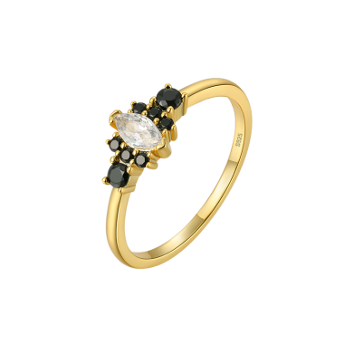 Silver Zirconia Oval Band Ring 70100071
