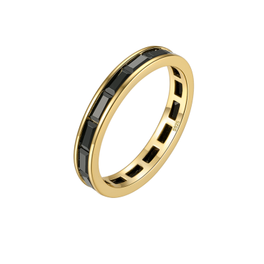 Silver Black Zirconia Band Ring 70100074