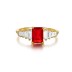 Silver Rectangle Zirconia Open Band Ring 70100080