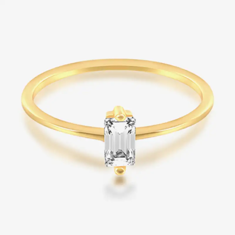 Rectangle Zirconia Silver Sterling Bank Ring 70100082