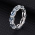 925 Sterling Silver Blue Topaz Band Ring 70100090