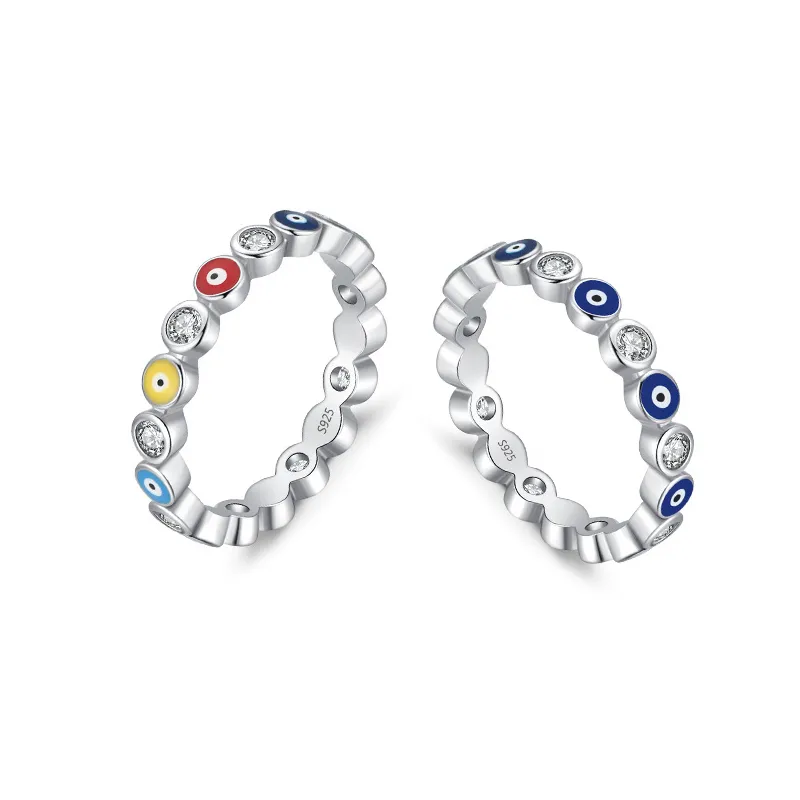 925 Sterling Silver CZ Evil Eye Band Rings 70100093 925 Sterling Silver CZ Evil Eye Band Rings 70100093
