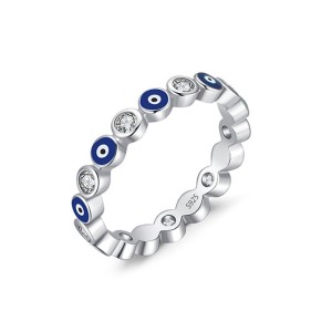 925 Sterling Silver CZ Evil Eye Band Rings 70100093 925 Sterling Silver CZ Evil Eye Band Rings 70100093