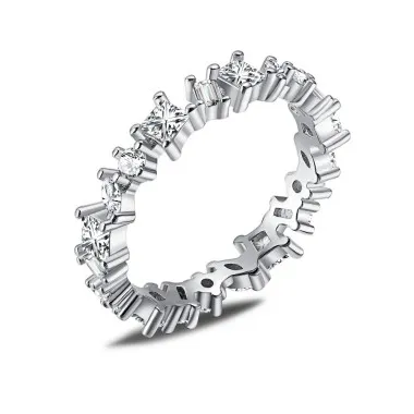 925 Sterling Irregular CZ Band Rings 70100095