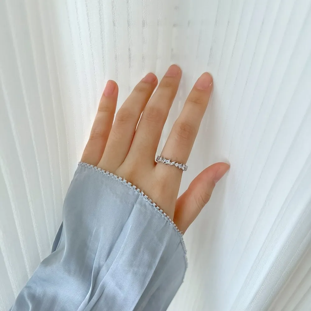 925 Sterling Irregular CZ Band Rings 70100095 - image1
