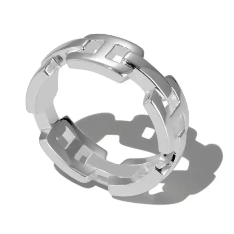 Chain Link Statement Band Rings 70100100