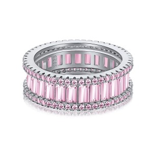 925 Sterling Silver Zirconia Band Stackable Ring 70100102