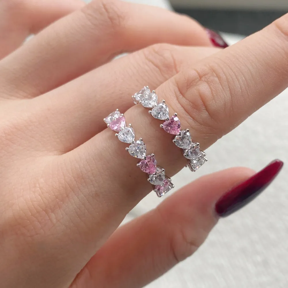 Shiny Love Heart Zirconia Band Ring 70100106 - image1