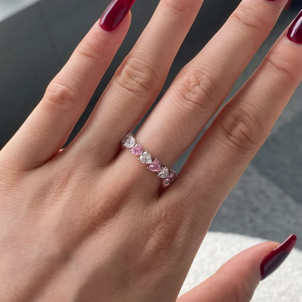 Shiny Love Heart Zirconia Band Ring 70100106 - image2