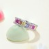 Rainbow Rectangle Zirconia Band Ring 70100107