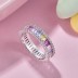 Rainbow Rectangle Zirconia Band Ring 70100107