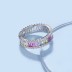 Rainbow Rectangle Zirconia Band Ring 70100107