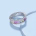 Rainbow Rectangle Zirconia Band Ring 70100107
