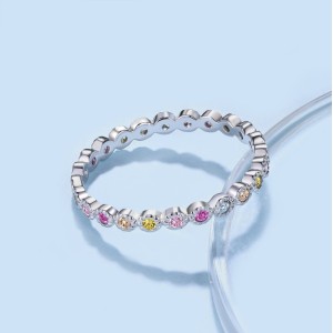 Rainbow Bubble Zirconia Band Ring 70100109