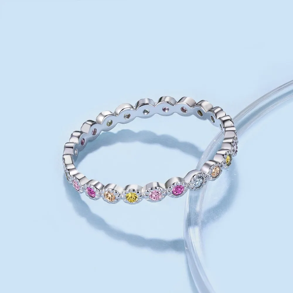 Rainbow Bubble Zirconia Band Ring 70100109 - image1