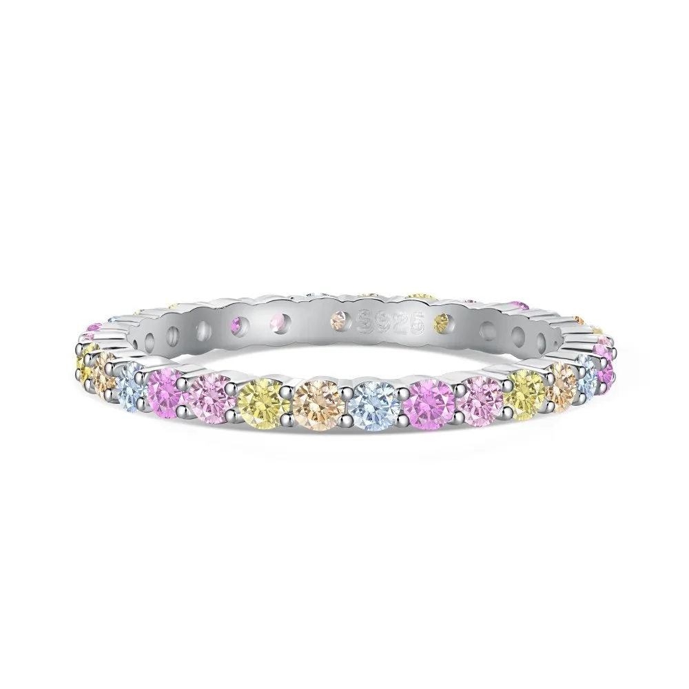 Shiny Rainbow Bubble Zirconia Band Ring 70100110