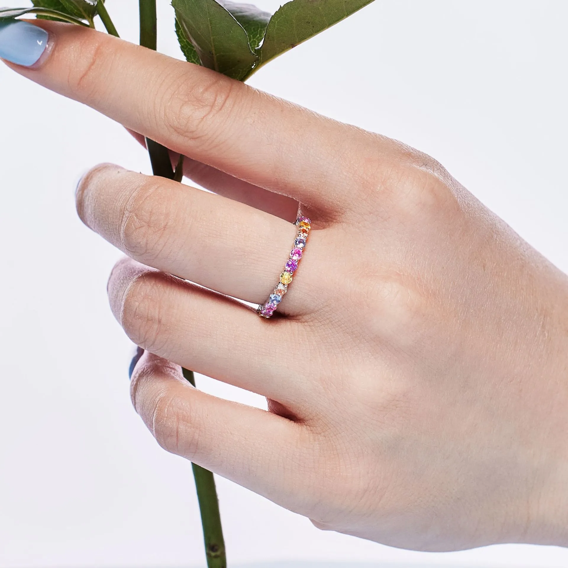 Shiny Rainbow Bubble Zirconia Band Ring 70100110 - image1