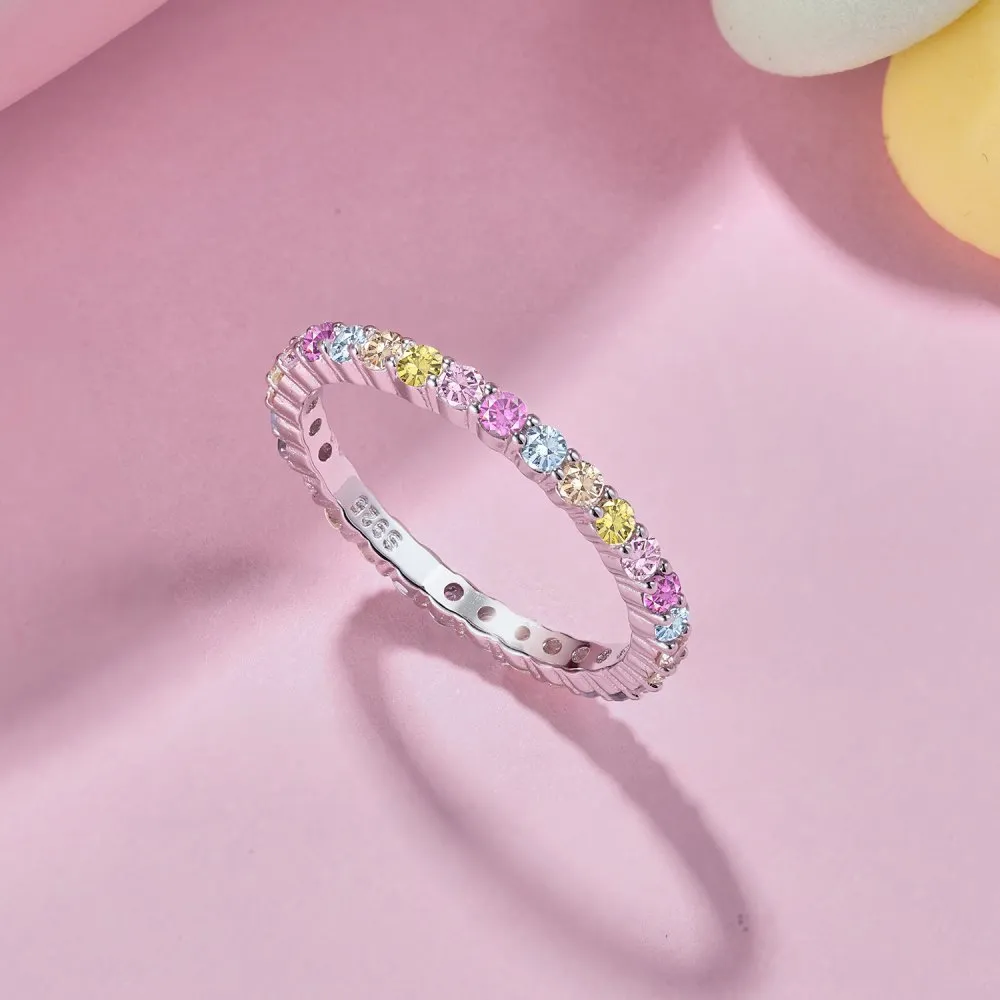 Shiny Rainbow Bubble Zirconia Band Ring 70100110 - image2