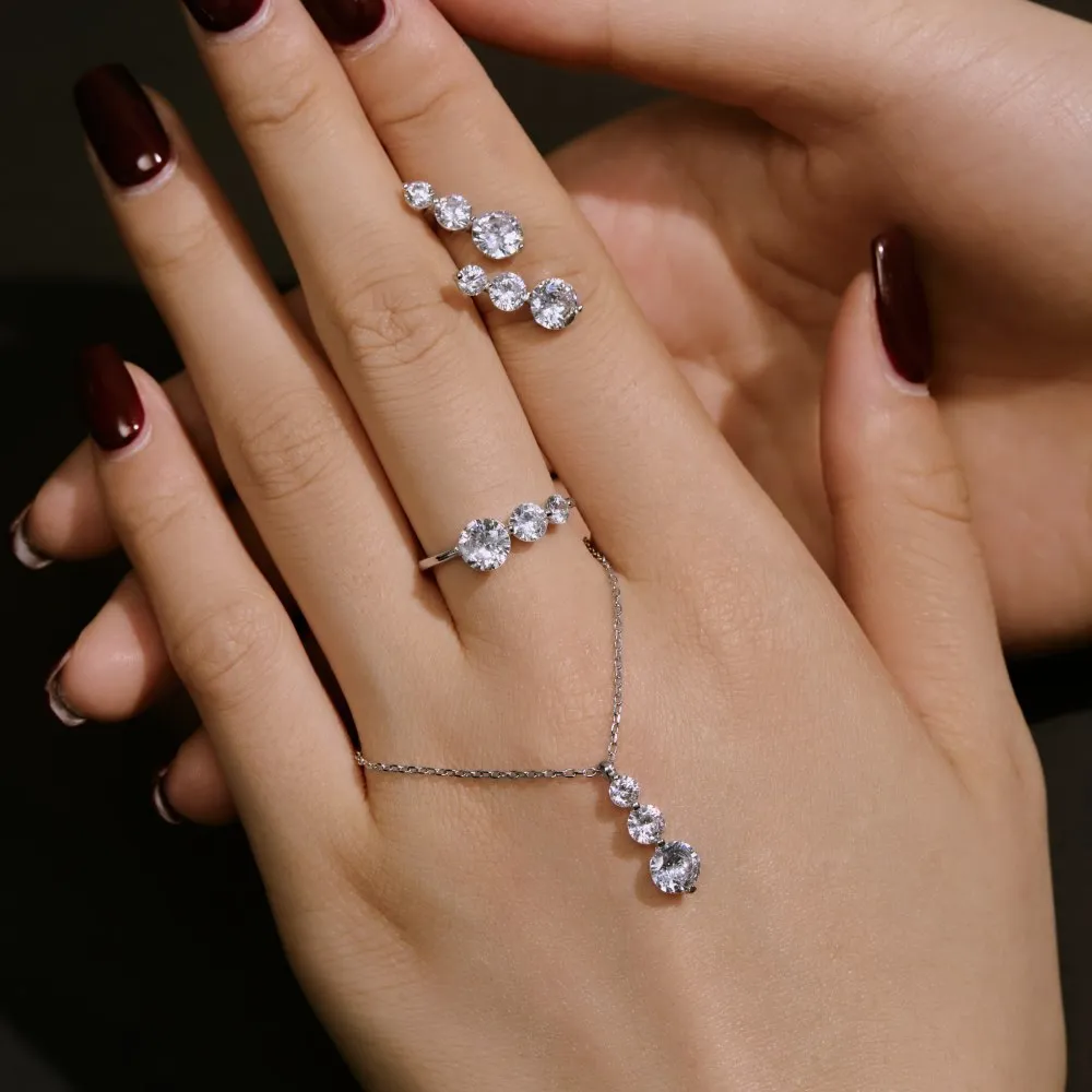 Stylish Zirconia Cluster Band Ring 70100112 - image1