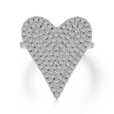 Punk Full Zirconia Heart Band Ring 70100116