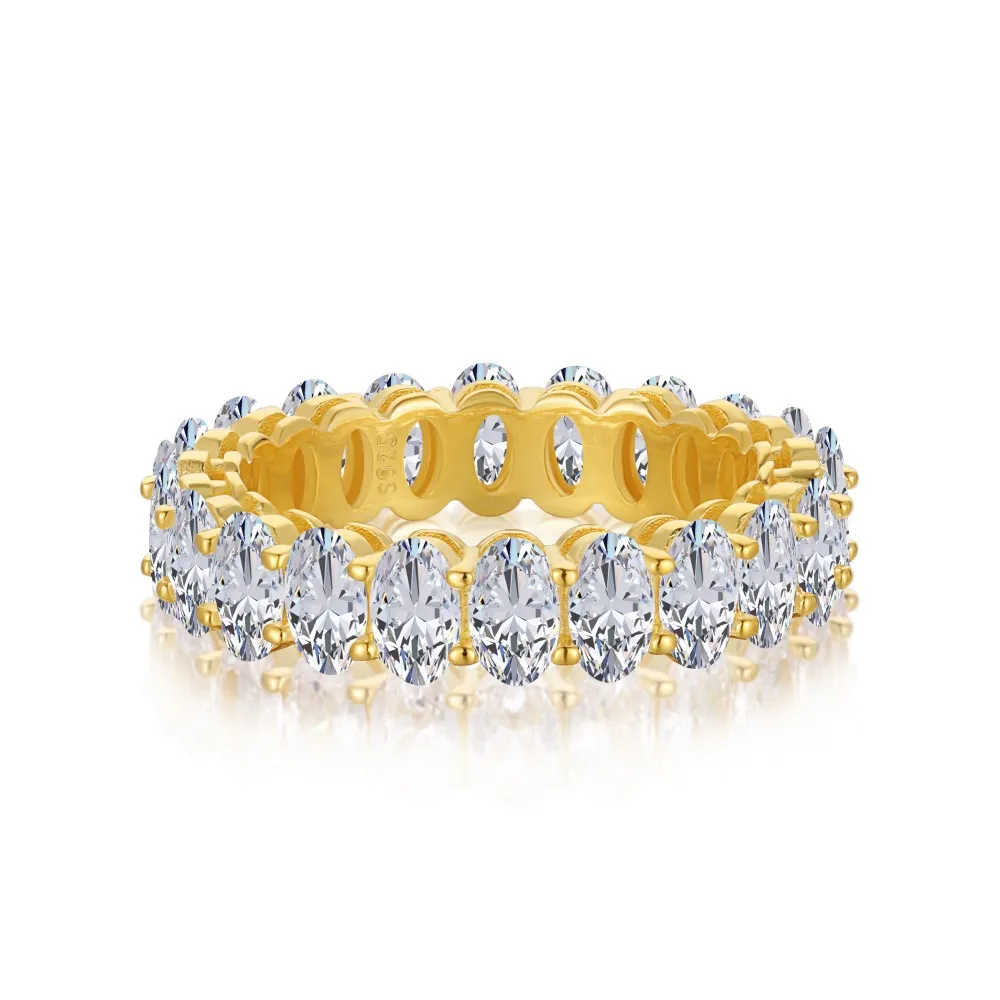 Full Oval Cut Zirconia Band Ring 70100118
