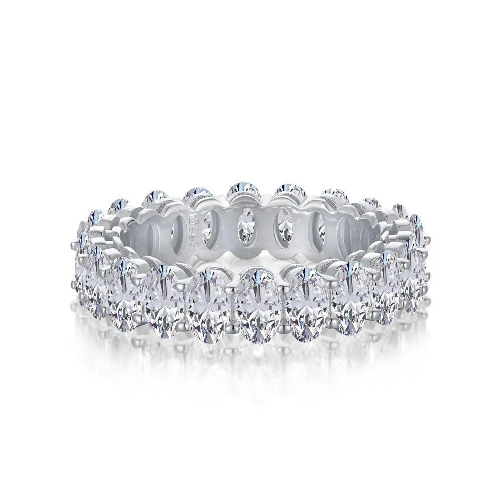 Full Oval Cut Zirconia Band Ring 70100118