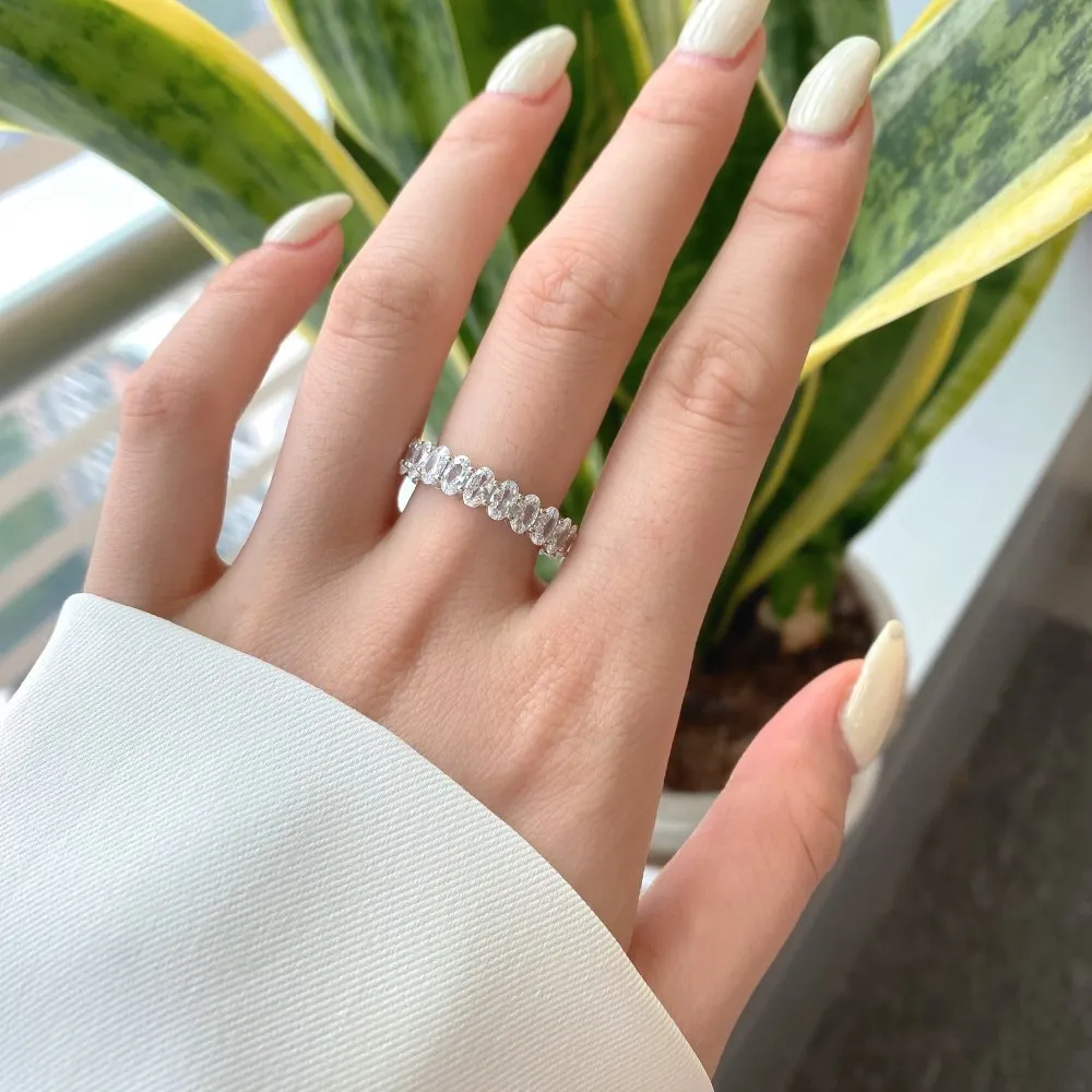 Full Oval Cut Zirconia Band Ring 70100118 - image2
