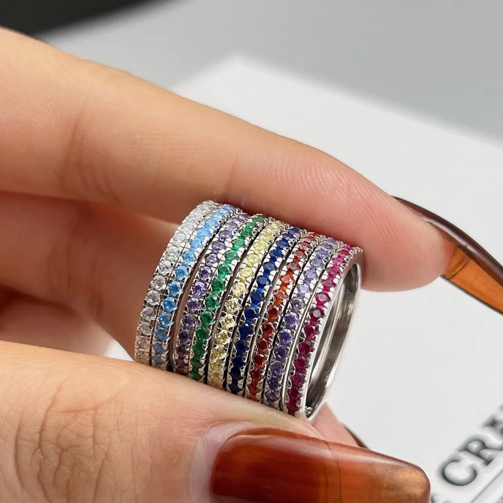 Multicolor Zirconia Stackable Band Ring 70100125 - image1