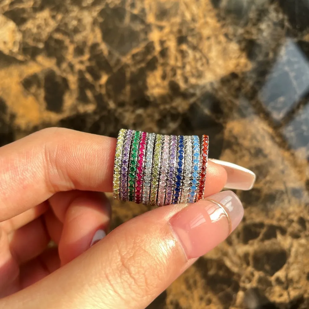 Multicolor Zirconia Stackable Band Ring 70100125 - image6