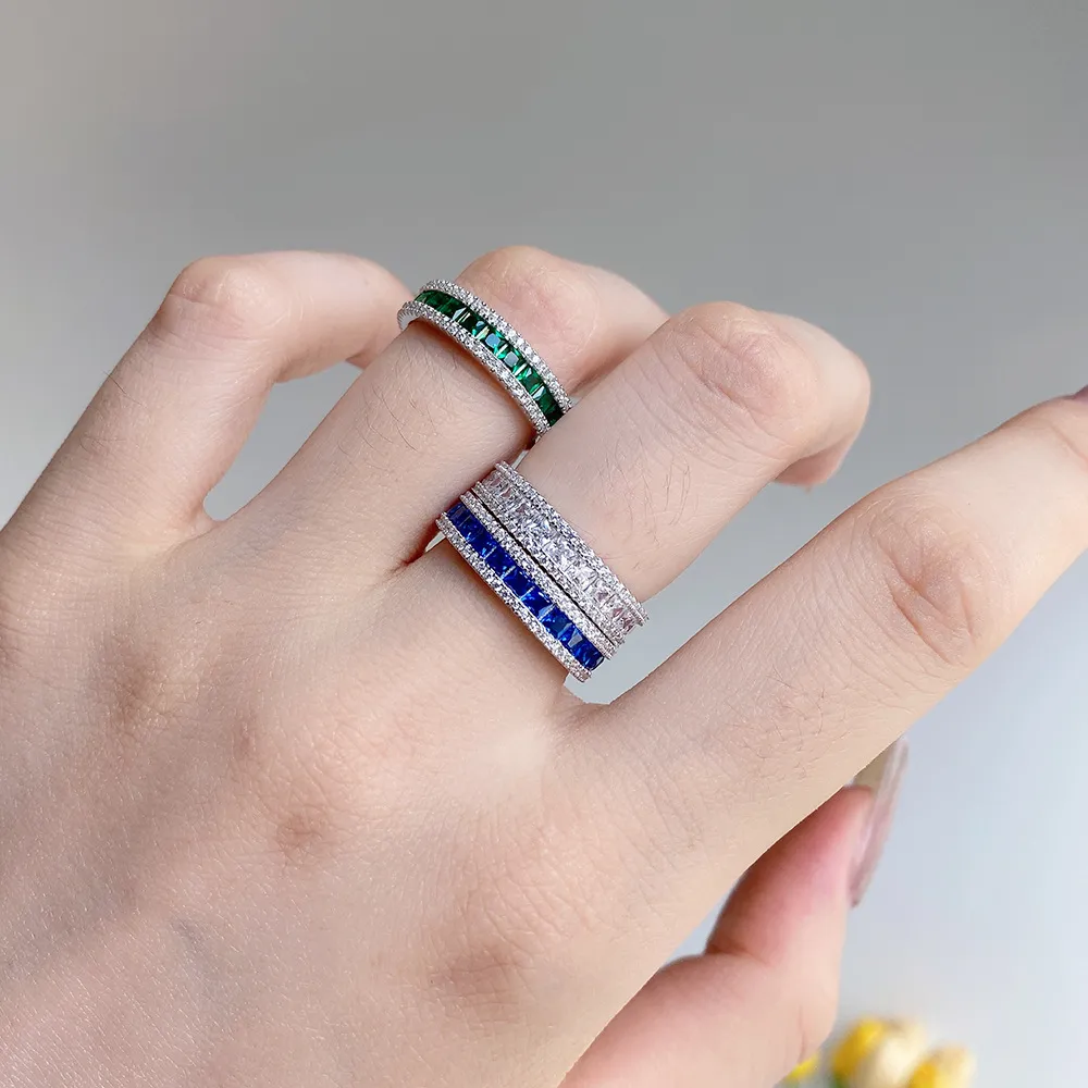 Shiny Square Zirconia Wide Band Ring 70100126 - image4
