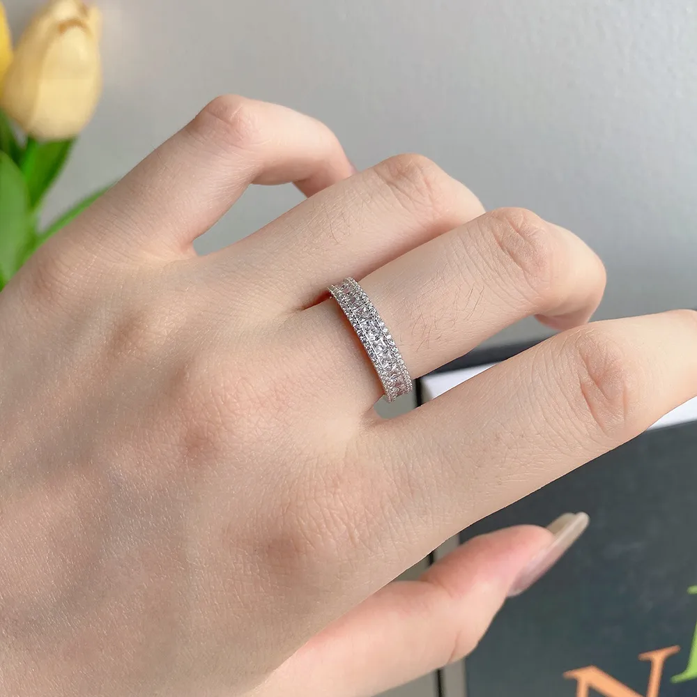 Shiny Square Zirconia Wide Band Ring 70100126 - image5
