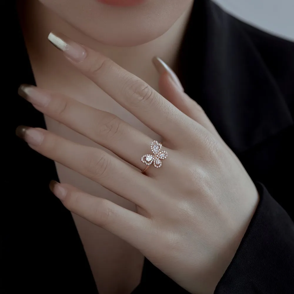 Shiny Butterfly Zirconia Band Ring 70100129 - image1