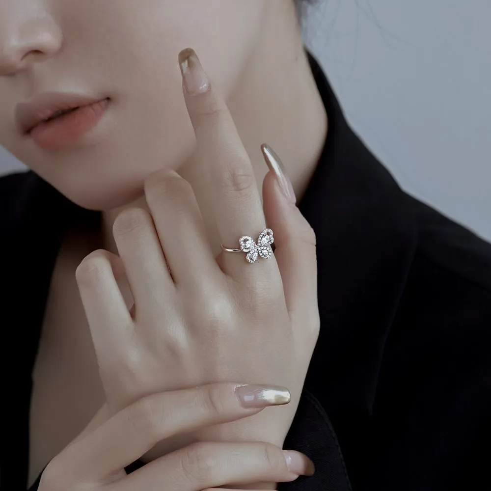 Shiny Butterfly Zirconia Band Ring 70100129 - image2