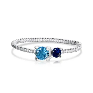 Vintage Blue Zirconia Band Ring 70100131