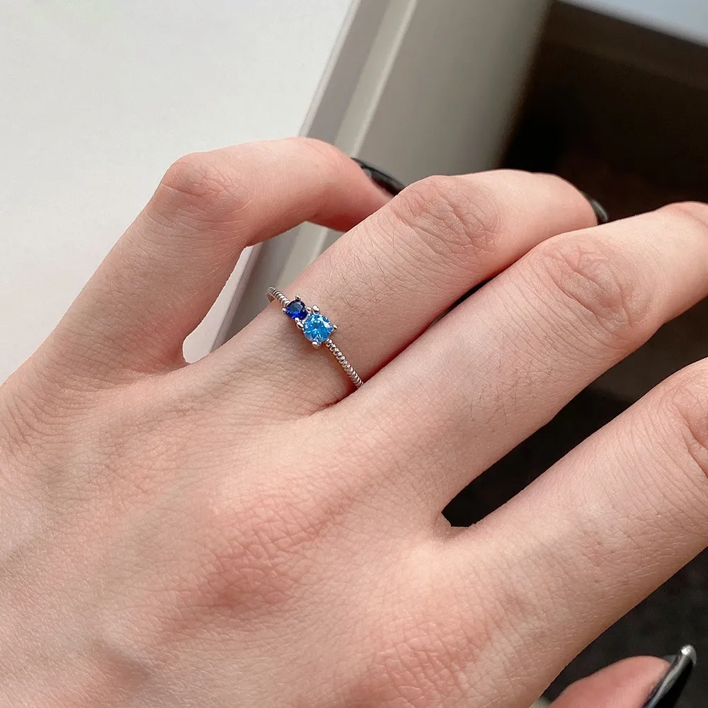 Vintage Blue Zirconia Band Ring 70100131 - image1
