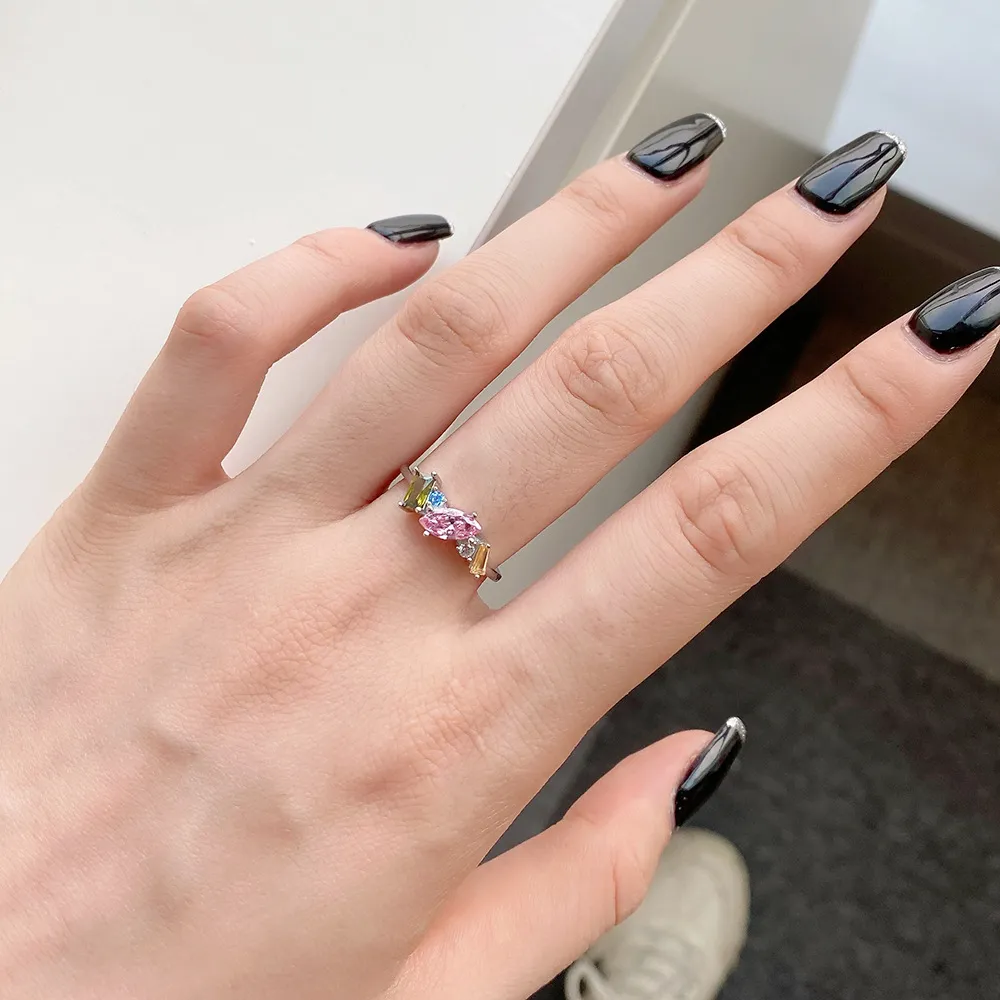 Colorful Cluster Zirconia Band Ring 70100132 - image1