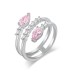 Spiral Rows Pink Zirconia Band Ring 70100139