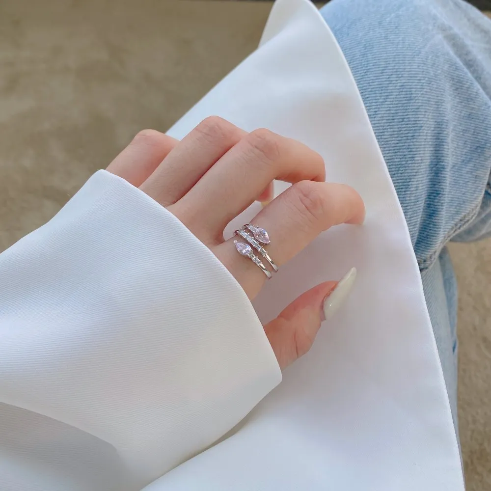 Spiral Rows Pink Zirconia Band Ring 70100139 - image1