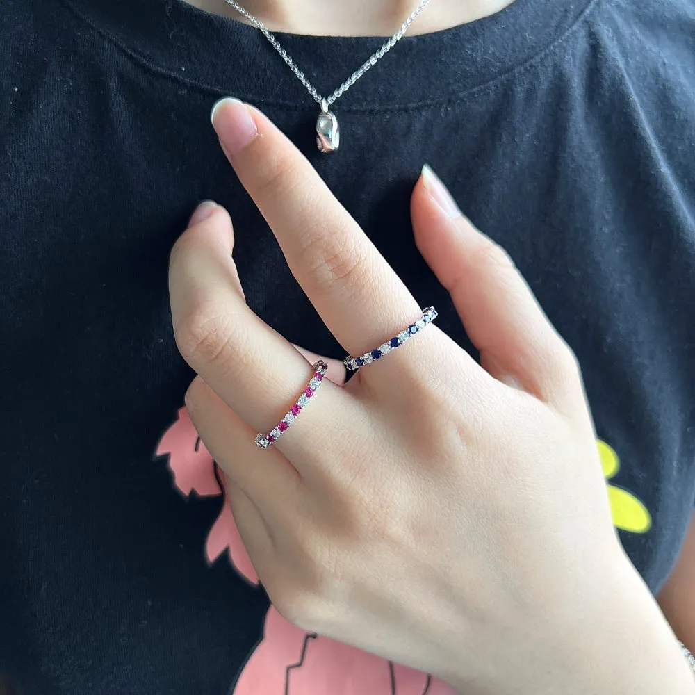 Minimalist Zirconia Stackable Band Ring 70100140 - image2