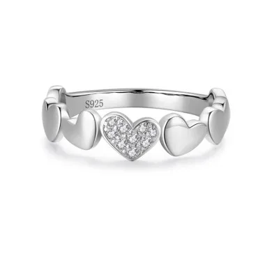 Heart Zirconia Stackable Band Ring 70100144