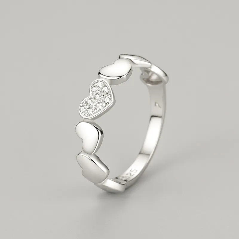 Heart Zirconia Stackable Band Ring 70100144 - image2