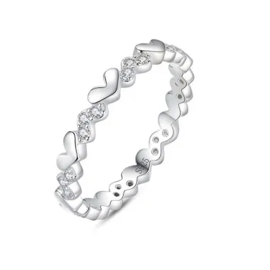 Love Hearts Zirconia Band Ring 70100147