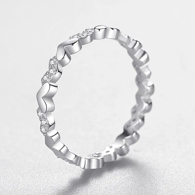 Love Hearts Zirconia Band Ring 70100147 - image2