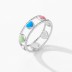 Colorful Enamel Hearts Band Ring 70100151