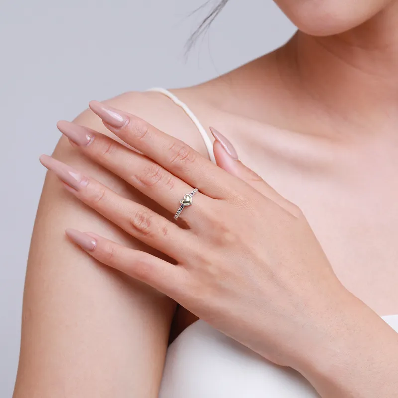 Tiny Gold Tone Hearts Band Ring 70100152 - image1